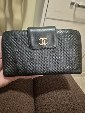 Chanel Vintage Mini Chocolate Bar Leather Wallet